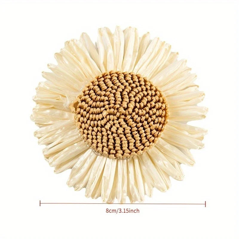 Sunflower Daisy PP Raffia Flower Heads – 10pcs DIY Craft Kit DIY Craft Flowers Axl