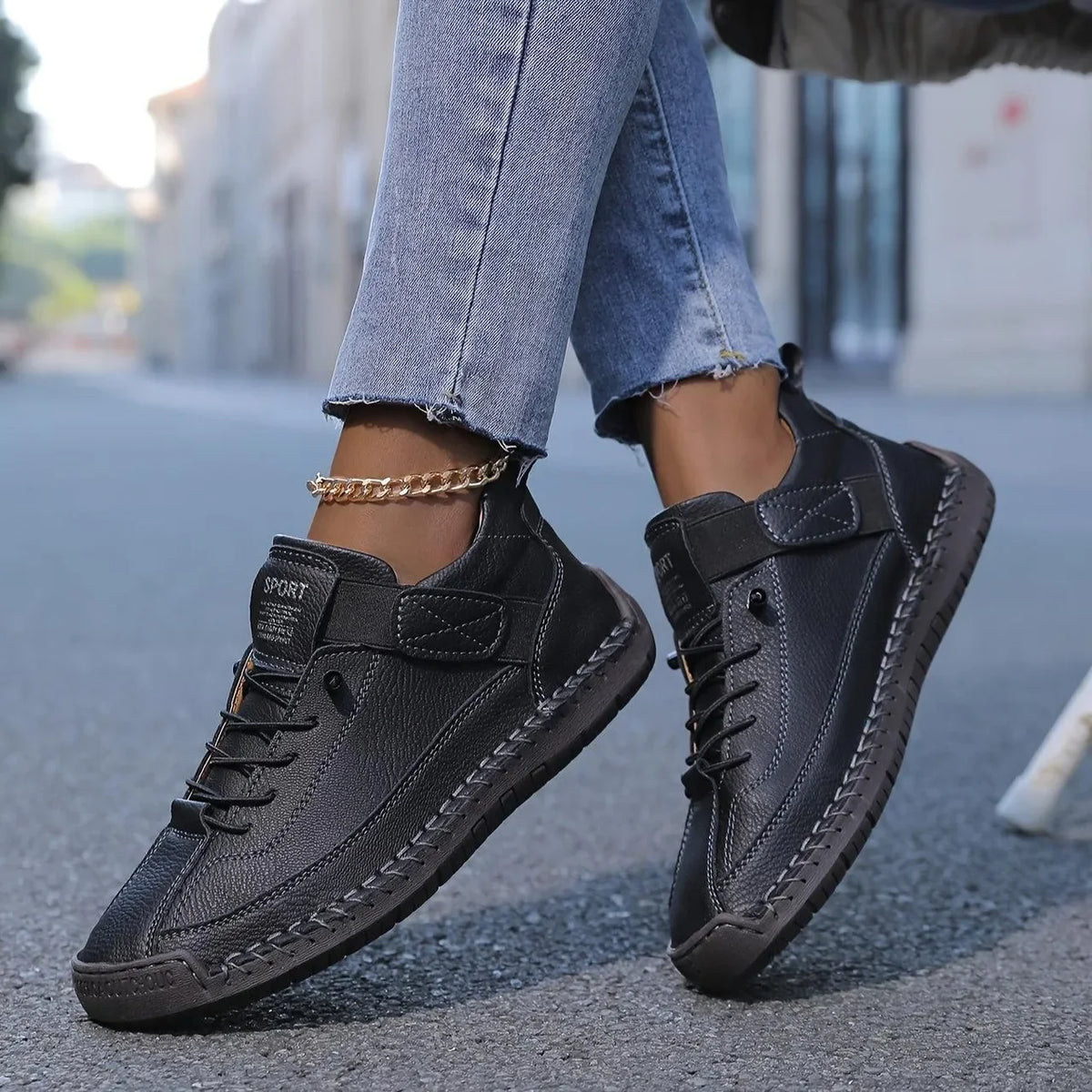 Women's Retro Lace-Up Ankle Boots – Anti-Slip & Waterproof Women's Ankle Boots Axl