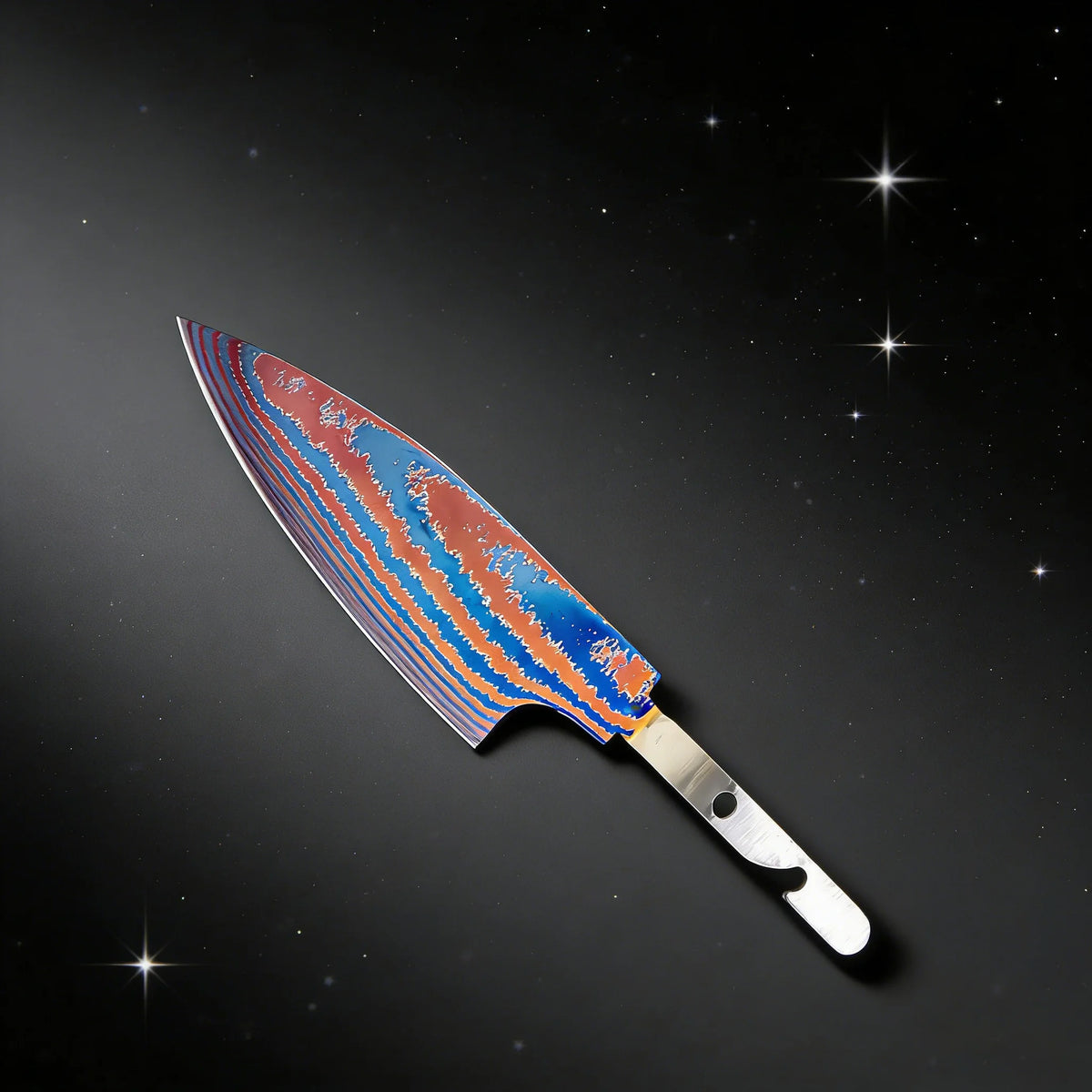 Hand Forged Titanium Damascus Blank Blade Fruit Knife – No Handle Blank Blade Knife Axl
