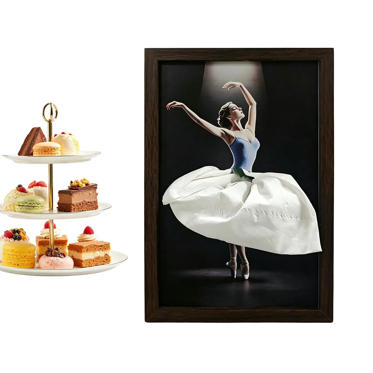 Wooden Ballet Dancer Tissue Box – Elegant Ballerina Dispenser Tissue Box Cover Axl