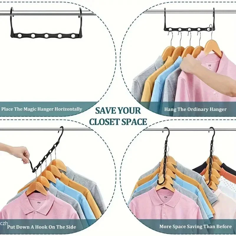 Space Saving Magic Hangers – 10/5 Pc Plastic Closet Organizer Closet Organizer Hangers Axl