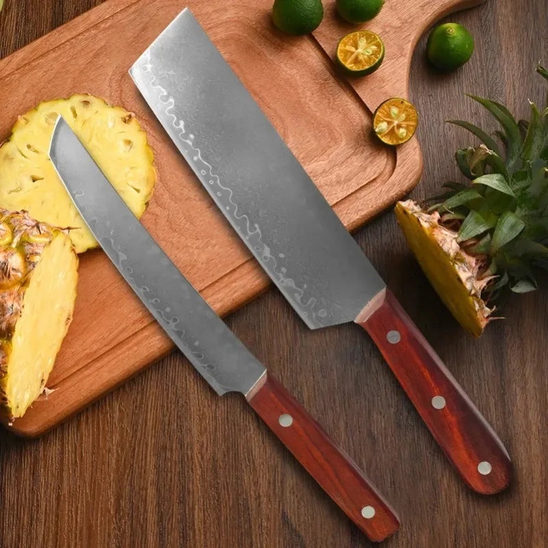Damascus Steel Chef Knife – Wood Handle Kitchen Knife Set Damascus Chef Knife Axl