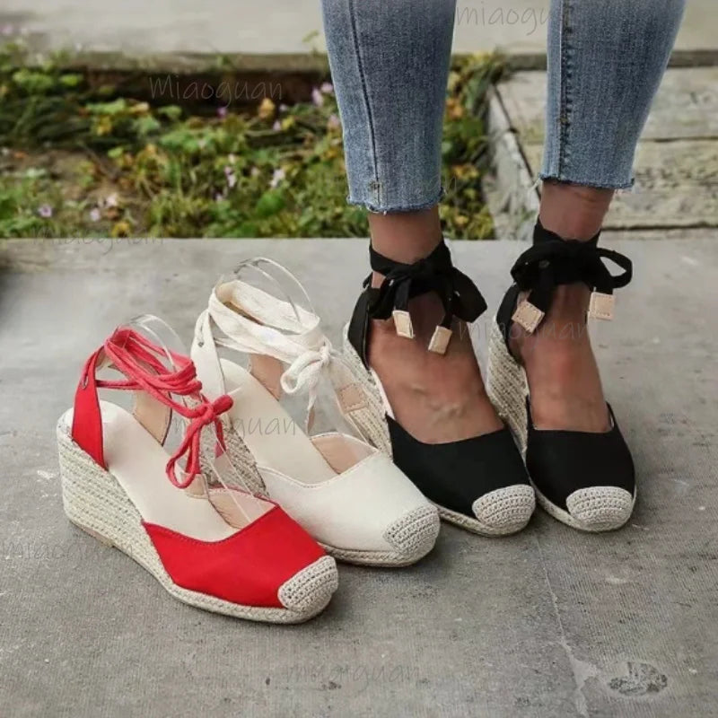 Women's Roman Wedge Sandals – Peep Toe Cross Strap Heels Wedge Sandals Axl