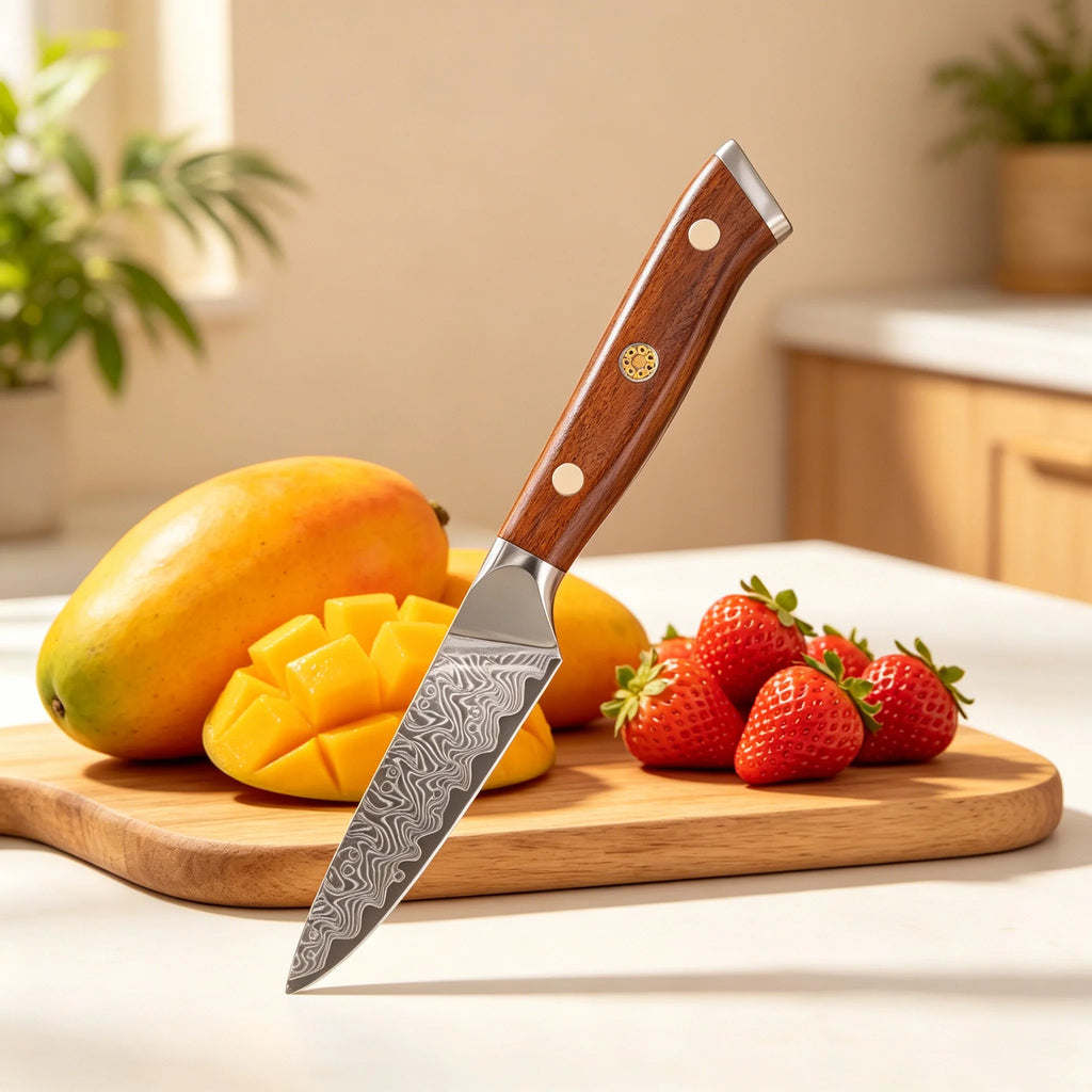 67-Layer Damascus Steel Paring Knife – Super Sharp Utility Knife Damascus Kitchen Knife Axl