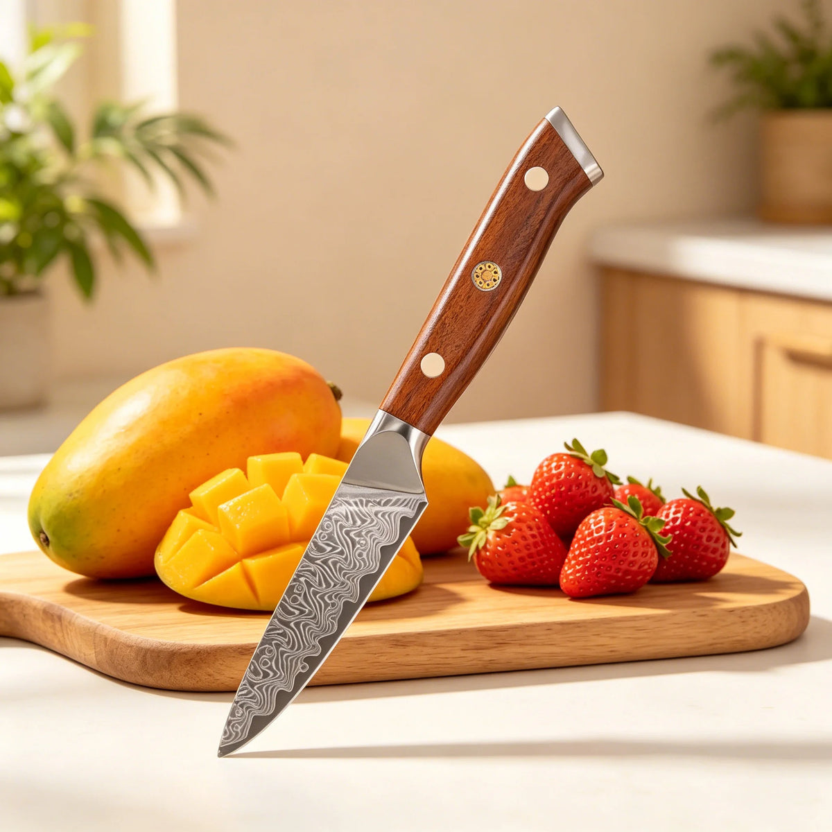 67-Layer Damascus Steel Paring Knife – Super Sharp Utility Knife Damascus Kitchen Knife Axl