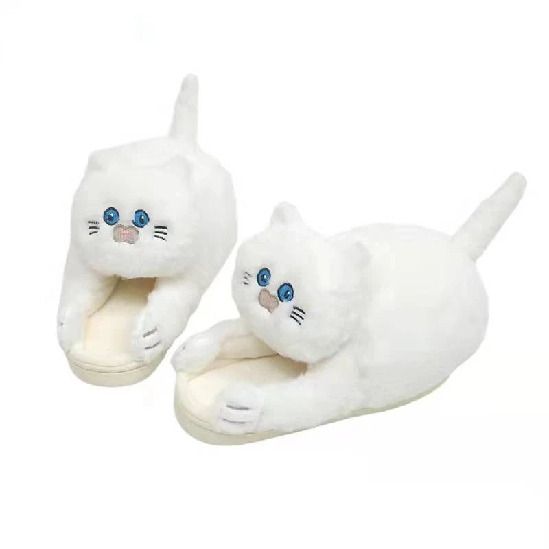 Women's Fluffy Fur Slippers – Warm Cosy Indoor House Shoes Fluffy House Slippers Axl White CN36-42