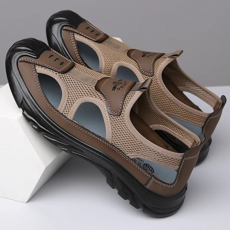 Men's Breathable Mesh Slip-On Sandals – Lightweight Non-Slip Men's Sandals Axl