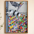 Banksy-Style Peel & Stick Wall Poster – Waterproof PVC HD Art Peel & Stick Poster Axl White01 15X20cmNoframe