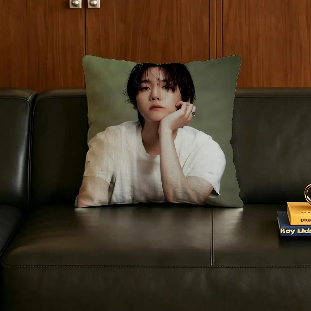 Baekhyun Linen Cushion Cover – Printed Pillow Case Sofa & Bed Linen Cushion Cover Axl
