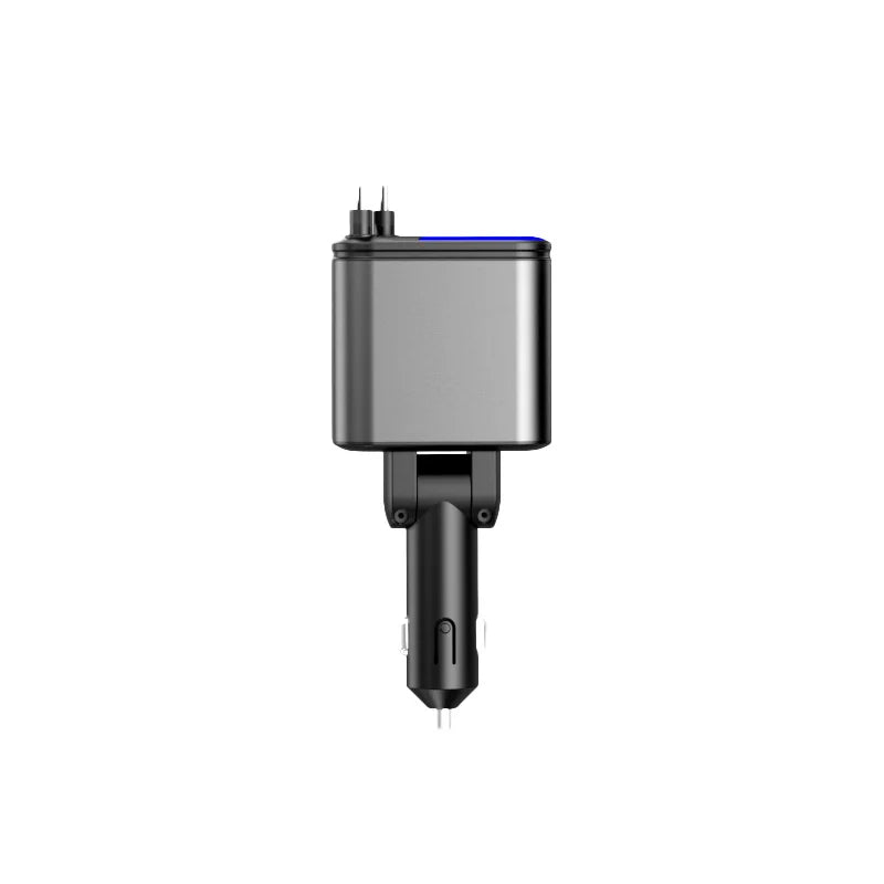 4-in-1 180W Fast Car Charger with 2 Retractable Cables Car Phone Charger Axl 1 PCS