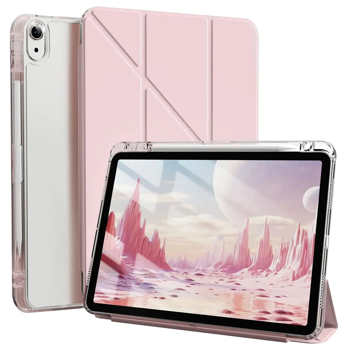 Y-Shaped Trifold Stand iPad Case – Air, Pro, Mini Cover iPad Stand Case Axl Pink 10th Gen 10.9inch