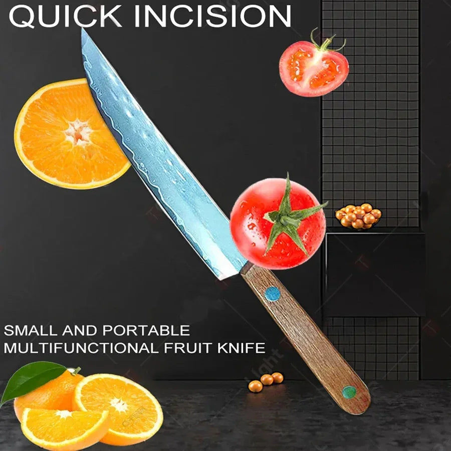 Damascus Steel Chef's Knife – Wood Handle | Kitchen Knife Damascus Chef Knife Axl