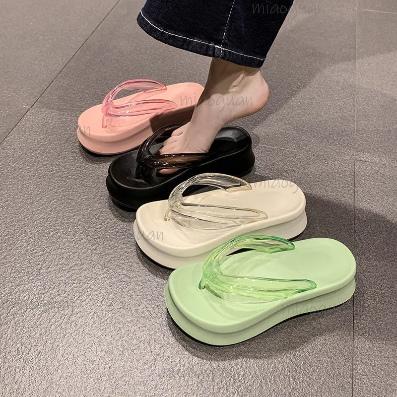 Women's Platform Wedge Flip Flops – 5.5CM Beach Sandals Platform Wedge Sandals Axl