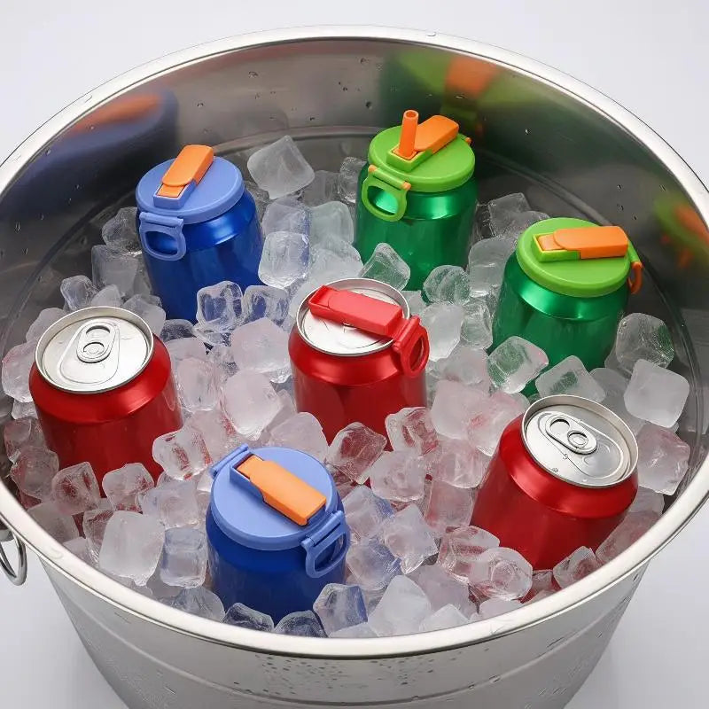 Reusable PP Can Lids with Straw – Leak-Proof Soda Covers Can Lid Cover Axl