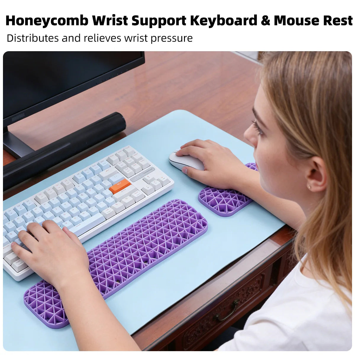 GUUGEI Memory Foam Wrist Rest & Mouse Pad – Ergonomic Set Wrist Rest Mouse Pad Axl