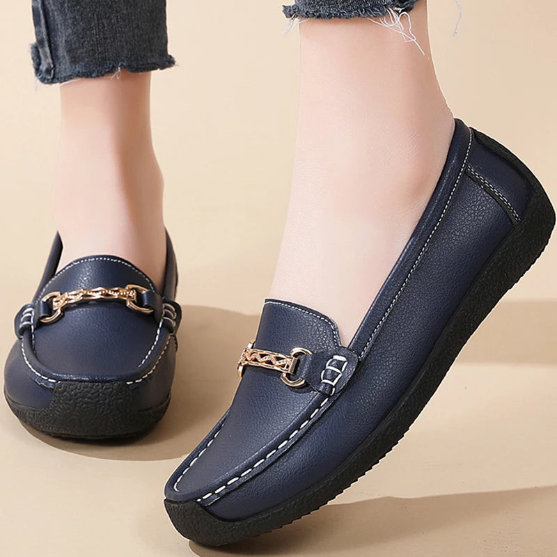 HAJINK Women's Leather Loafers – Low Heel Slip-On Flats Women's Loafers Axl