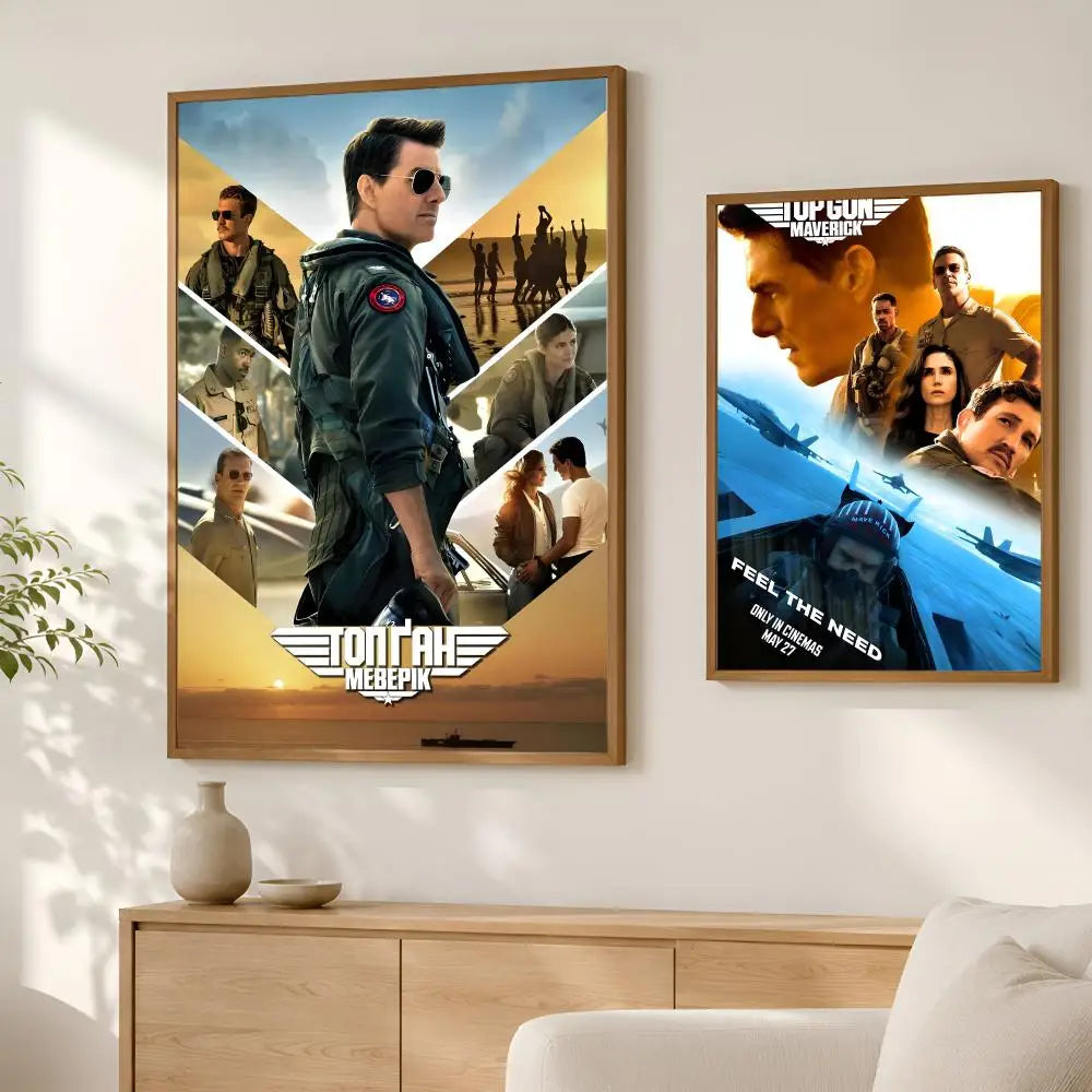 Top Gun Movie Poster – Self-Stick HD PVC Waterproof Wall Art Movie Wall Poster Axl