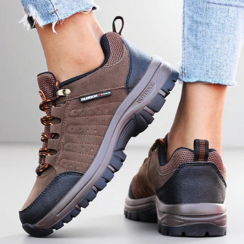Women's Retro Wedge Platform Hiking Sneakers – Anti-Slip Hiking Sneakers Axl Brown 42