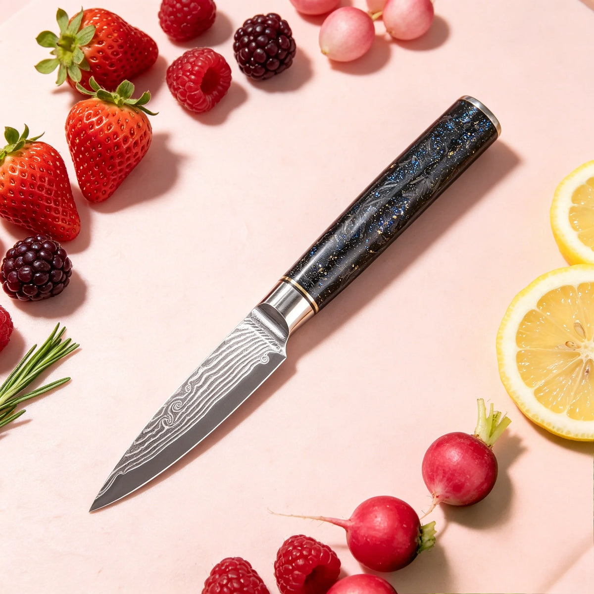Damascus Steel 67-Layer Paring Knife – Sharp Kitchen Chef Knife Damascus Paring Knife Axl