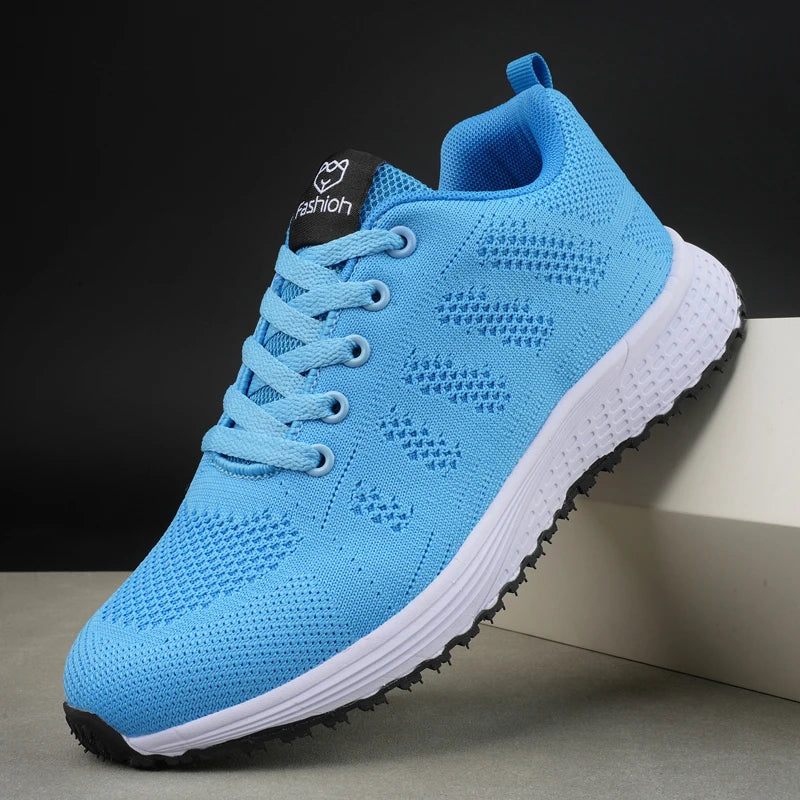 AZGB Women's Breathable Mesh Platform Sneakers | Walking Shoes Women's Sneakers Axl Blue 43
