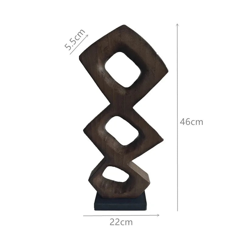 Solid Wood Figurines – Modern Minimalist Desktop Ornaments Wood Figurines Axl