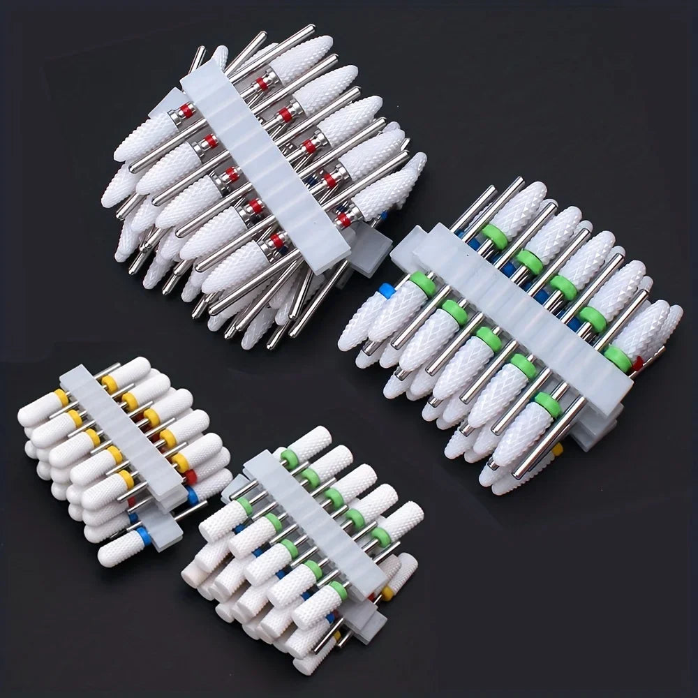 10-Pc Ceramic Nail Drill Bits Set – Manicure & Pedicure Kit Nail Drill Bits Axl