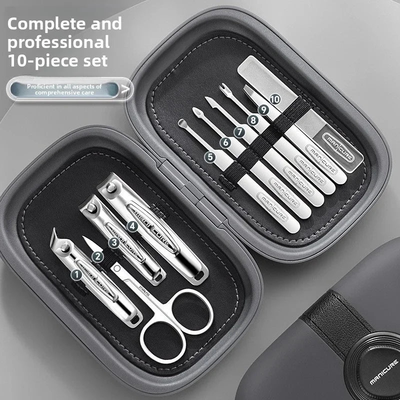 Stainless Steel Nail Clipper Kit – Manicure & Pedicure Set Nail Care Kit Axl