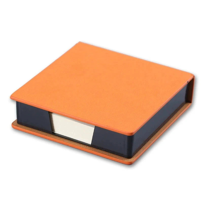 3D Brick PU Leather Sticky Note Holder – 180 Pages Desk Organizer Sticky Note Holder Axl Orange