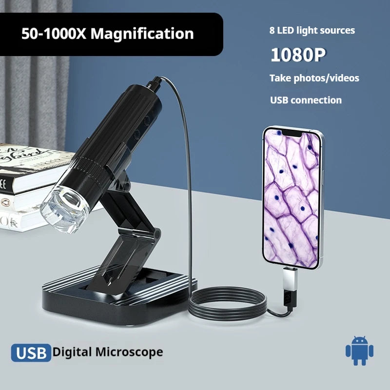 WiFi Digital Microscope 1000X – HD Wireless Skin & Surface Viewer Digital Microscope Axl