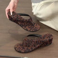 Women's Platform Wedge Flip Flops – Clip Toe Summer Slippers Platform Wedge Slippers Axl Leopard 38