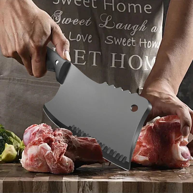 PLYS Meat Cleaver – Heavy Duty Stainless Steel Butcher Knife Meat Cleaver Knife Axl