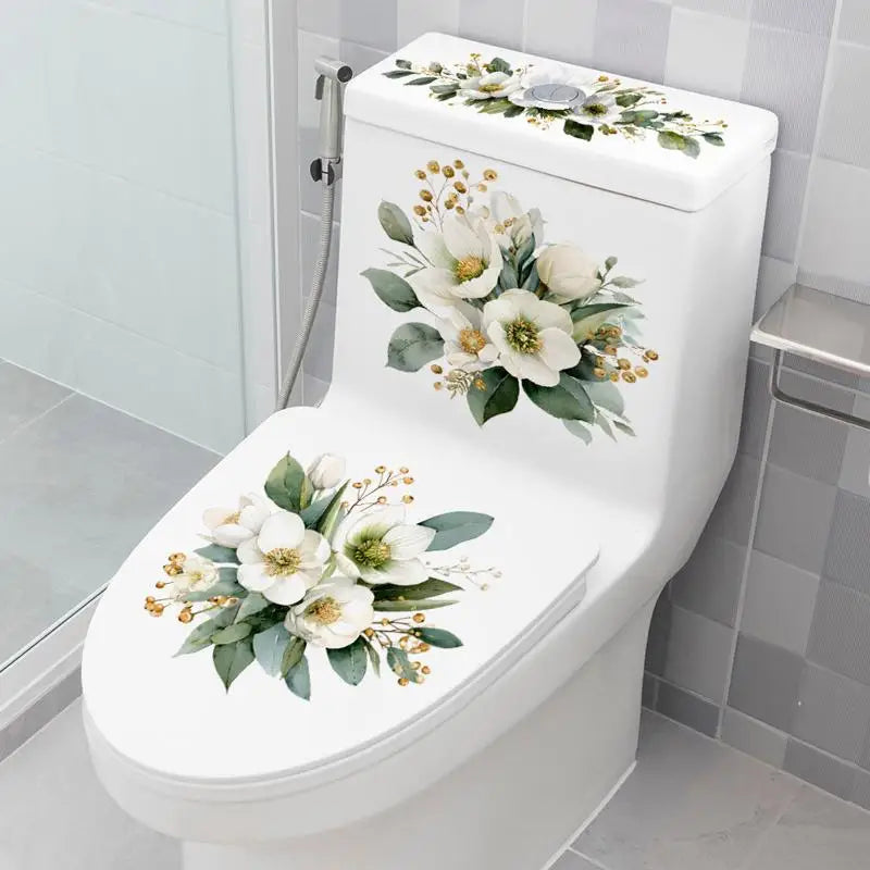 Floral Butterfly Toilet Sticker – Waterproof PVC Bathroom Decal Bathroom Wall Sticker Axl