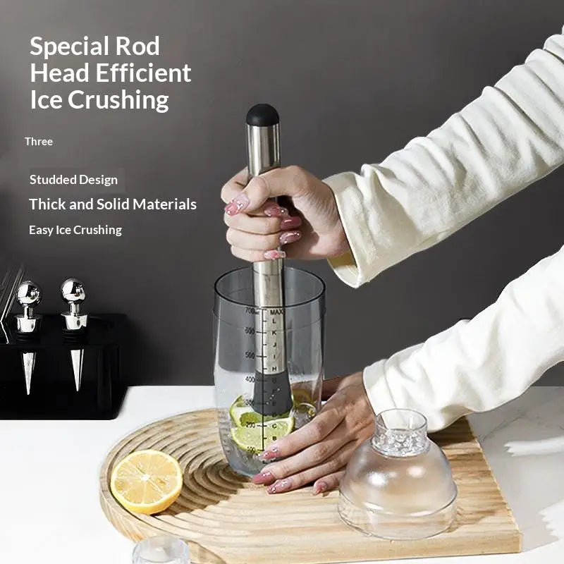 Stainless Steel Ice Hammer & Muddler Bar Tool | Cocktail Set Bar Tool Axl