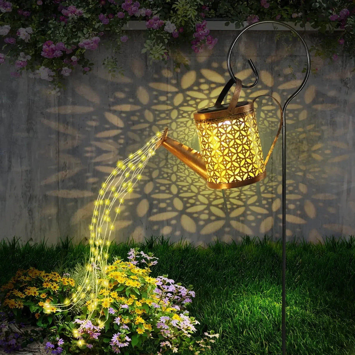 Solar Fairy Watering Can Light – Vintage Metal Garden Decor Solar Garden Light Axl