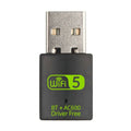 600Mbps Dual Band WiFi & Bluetooth 5.0 USB Adapter – No Driver USB WiFi Adapter Axl Black