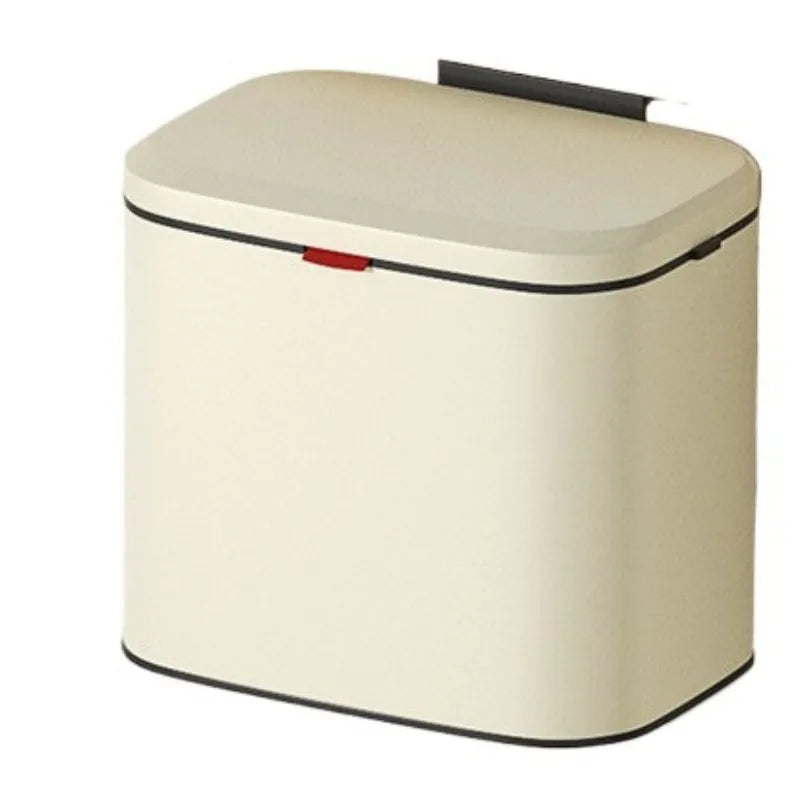 Wall Mounted Stainless Steel Trash Can with Lid – 8L Wall Mounted Trash Can Axl 4L-Beige