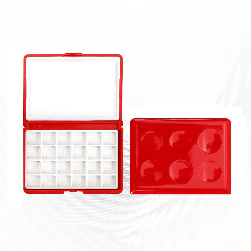 Mini Watercolor Palette Box 12/24 Grid – Travel Paint Case Watercolor Palette Box Axl Concave-R-24 Grid
