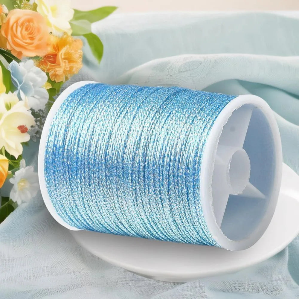 12-Color Metallic Polyester Thread Set – Kumihimo & Macramé Cord Craft Thread Set Axl