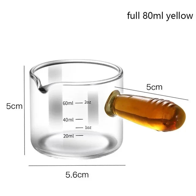 KEMORELA Glass Espresso Cups 60/125ml – Measuring Milk Jug Espresso Shot Glass Axl 60ml yellow