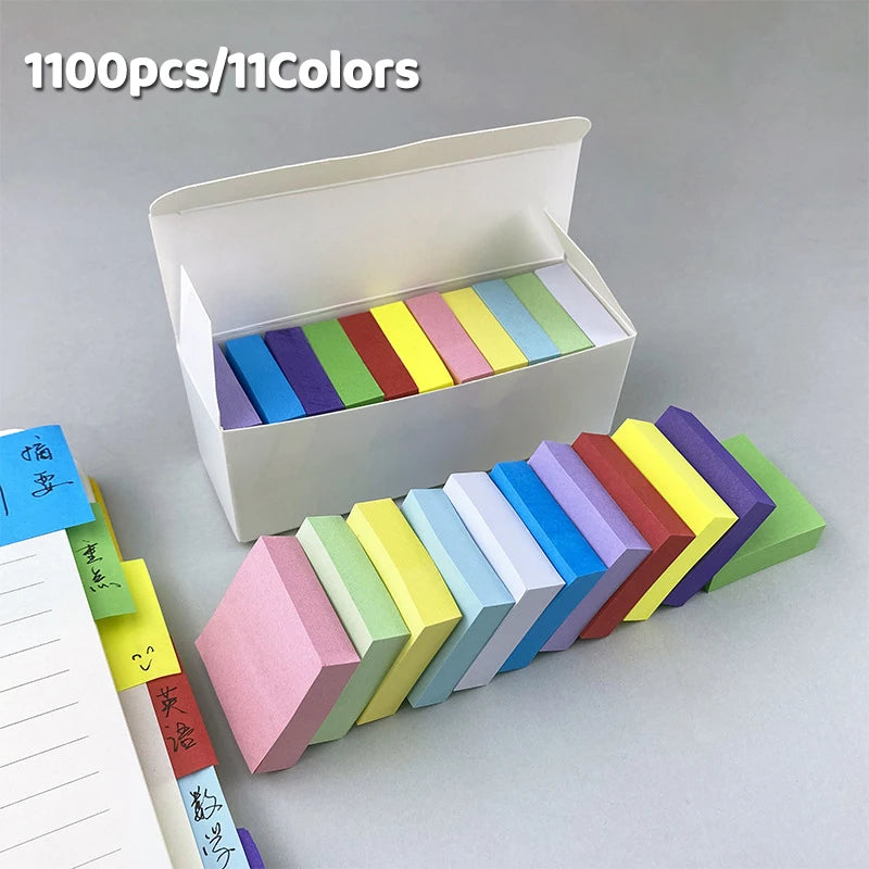 11-Color Fluorescent Sticky Notes Memo Pad Set – School & Office Sticky Note Set Axl