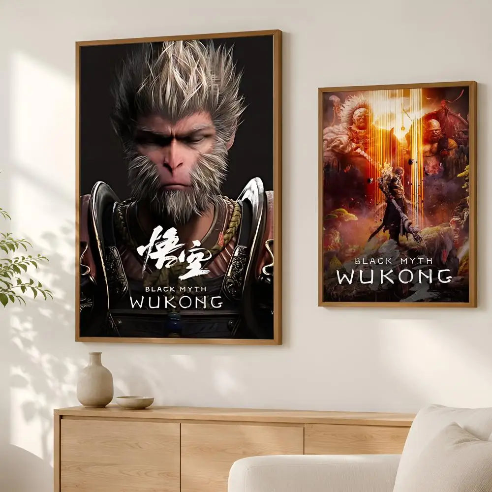 Black Myth Wukong Wall Poster – Self-Stick HD Waterproof Art Wall Art Poster Axl