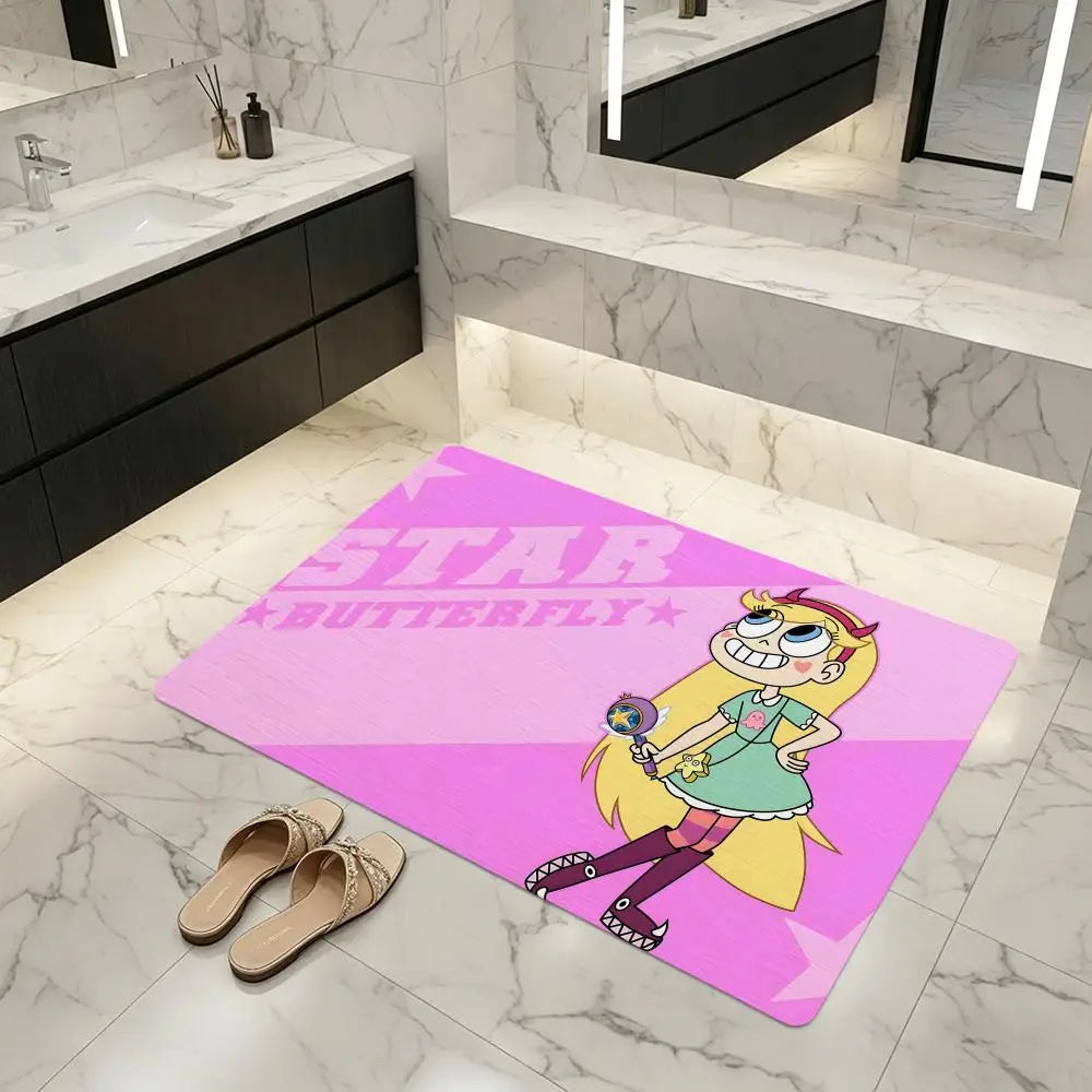 Diatomite Bath Mat – Quick-Dry, Anti-Slip Cartoon Star Design Diatomite Bath Mat Axl