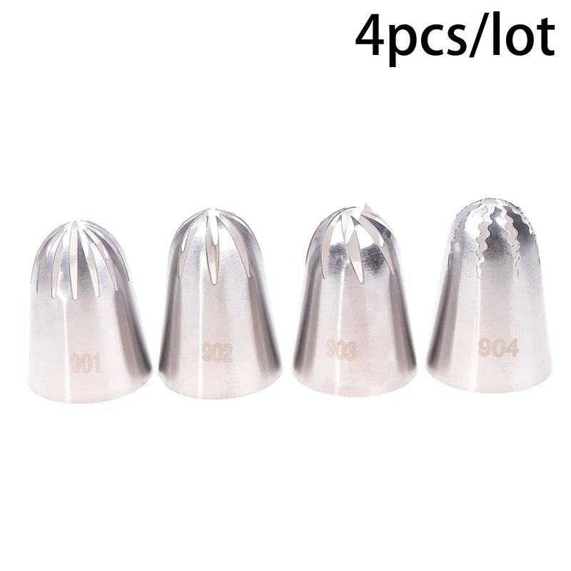 Stainless Steel Star Piping Nozzles 901–904 | Cake Icing Tips Cake Piping Nozzles Axl 4PCS