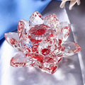 Crystal Lotus Flower Figurine – Glass Paperweight & Home Décor Glass Figurine Axl Red