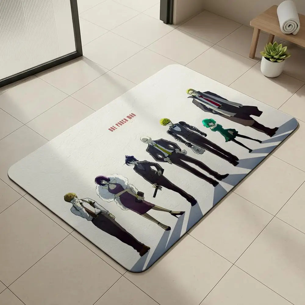 One Punch Man Diatomite Bath Mat – Quick Dry & Anti-Slip Diatomite Bath Mat Axl White9 50x80cm