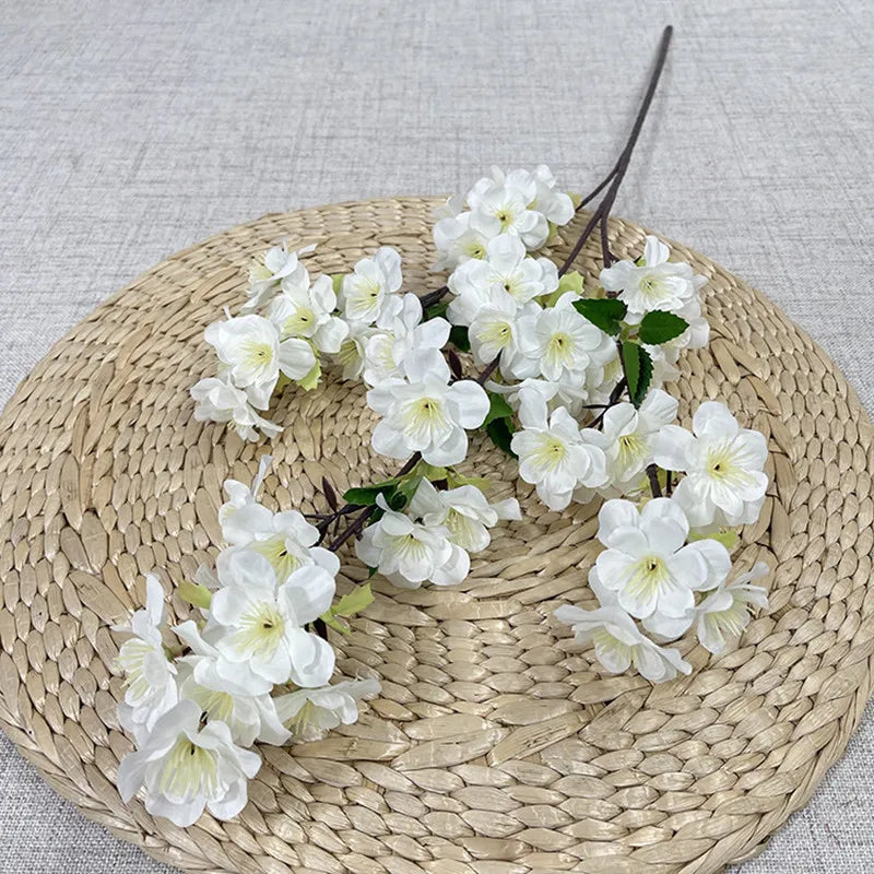 Silk Artificial Cherry Blossom Branch 67cm | Sakura Décor Artificial Flower Branch Axl WHITE