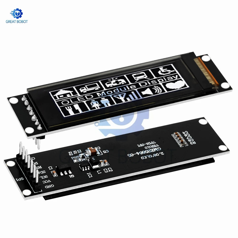 2.08" OLED Display Module 256×64 SH1122 Controller White OLED Display Module Axl