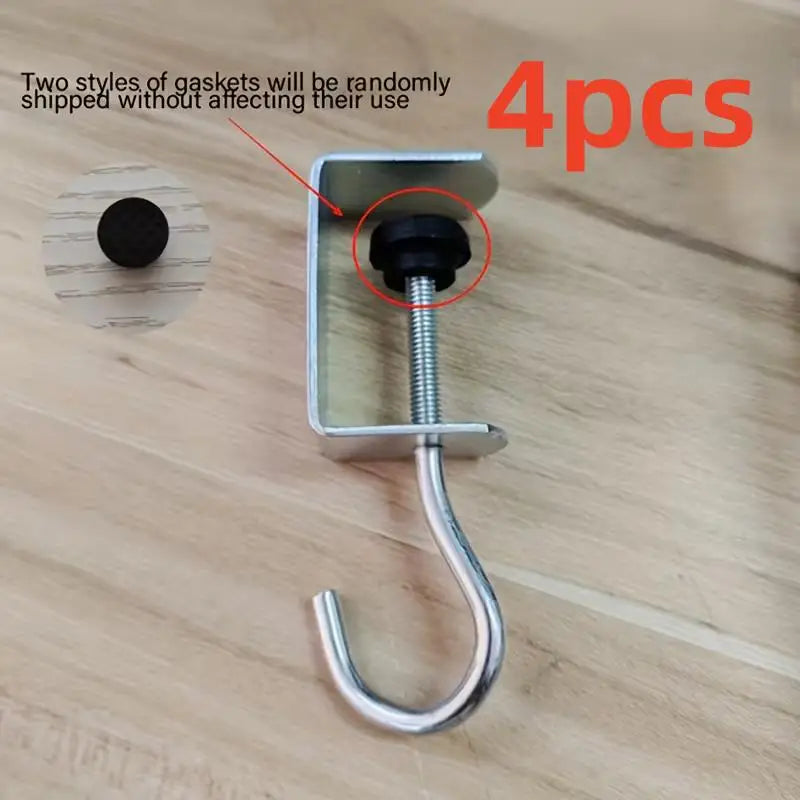 4-Pack Removable Desk Hooks – Backpack & Headphone Hanger Desk Organizer Hooks Axl 4pcs