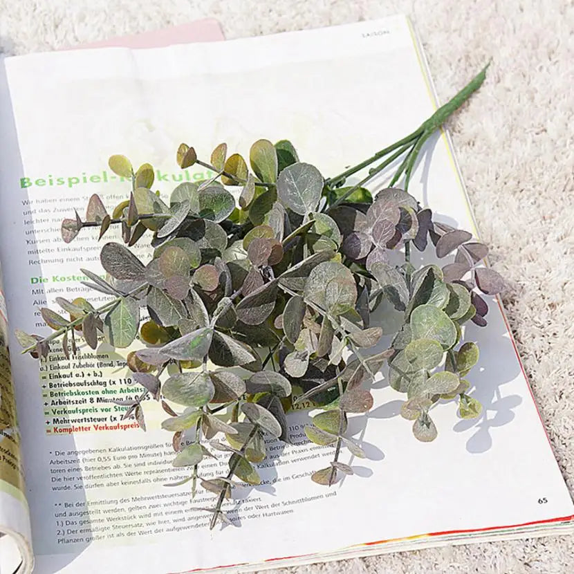 Faux Eucalyptus Branch Stems | Artificial Green Leaves Decor Artificial Plant Stems Axl