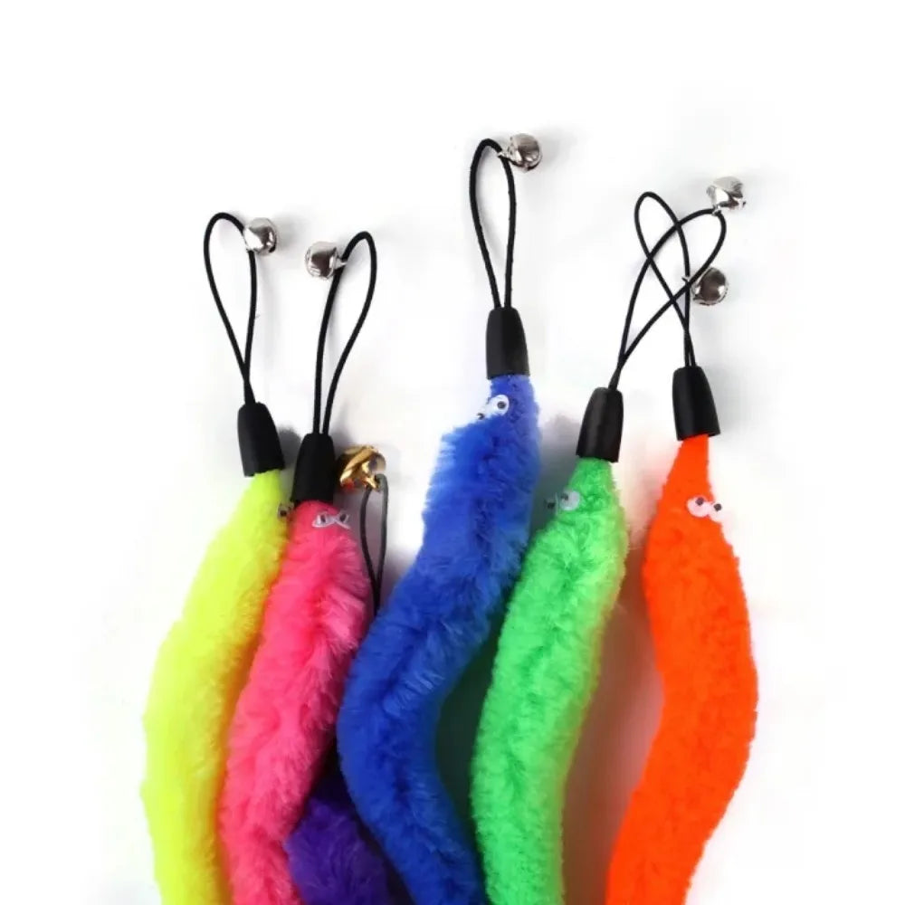 5-Pack Caterpillar Plush Worm Cat Toys – Interactive Refill Heads Cat Toy Refills Axl